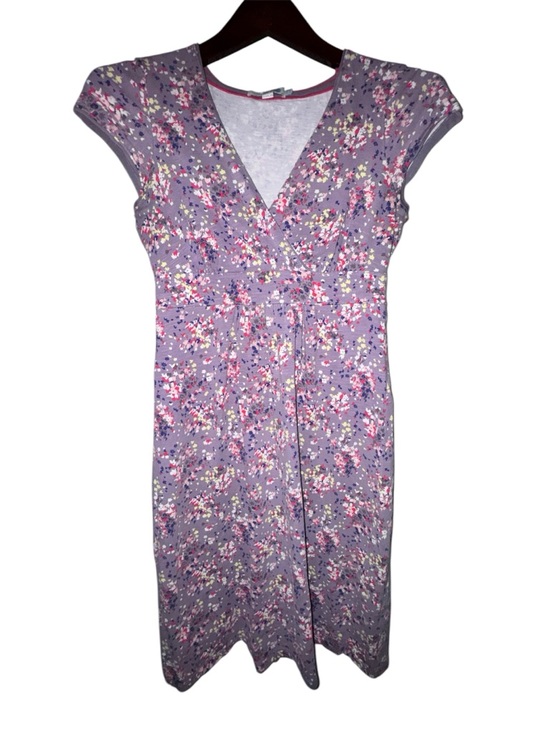 Boden Dresses & Skirts - Boden Floral V-Neck Dress Size 4R Purple Multicolor Empire Waist